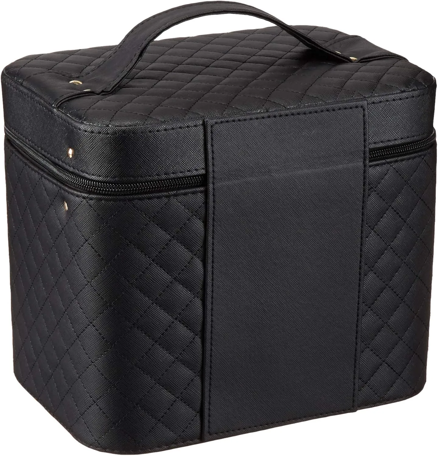 Sooyee Makeup Bag,Makeup Organizer with Mirror,Cosmetic Travel Bag with Fold Tray, Cosmetic Bags for Women Designed To Fit All Cosmetics Professional Makeup Case,Black