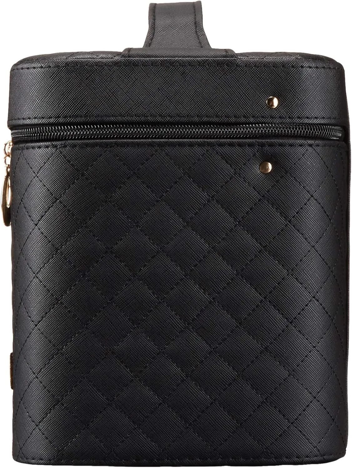 Sooyee Makeup Bag,Makeup Organizer with Mirror,Cosmetic Travel Bag with Fold Tray, Cosmetic Bags for Women Designed To Fit All Cosmetics Professional Makeup Case,Black