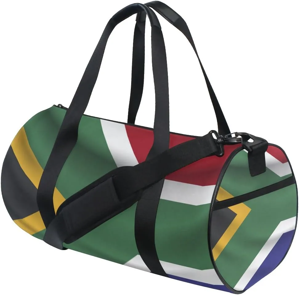 South Africa Flag Travel Duffel Shoulder Bag ，Sports Gym Fitness Bags