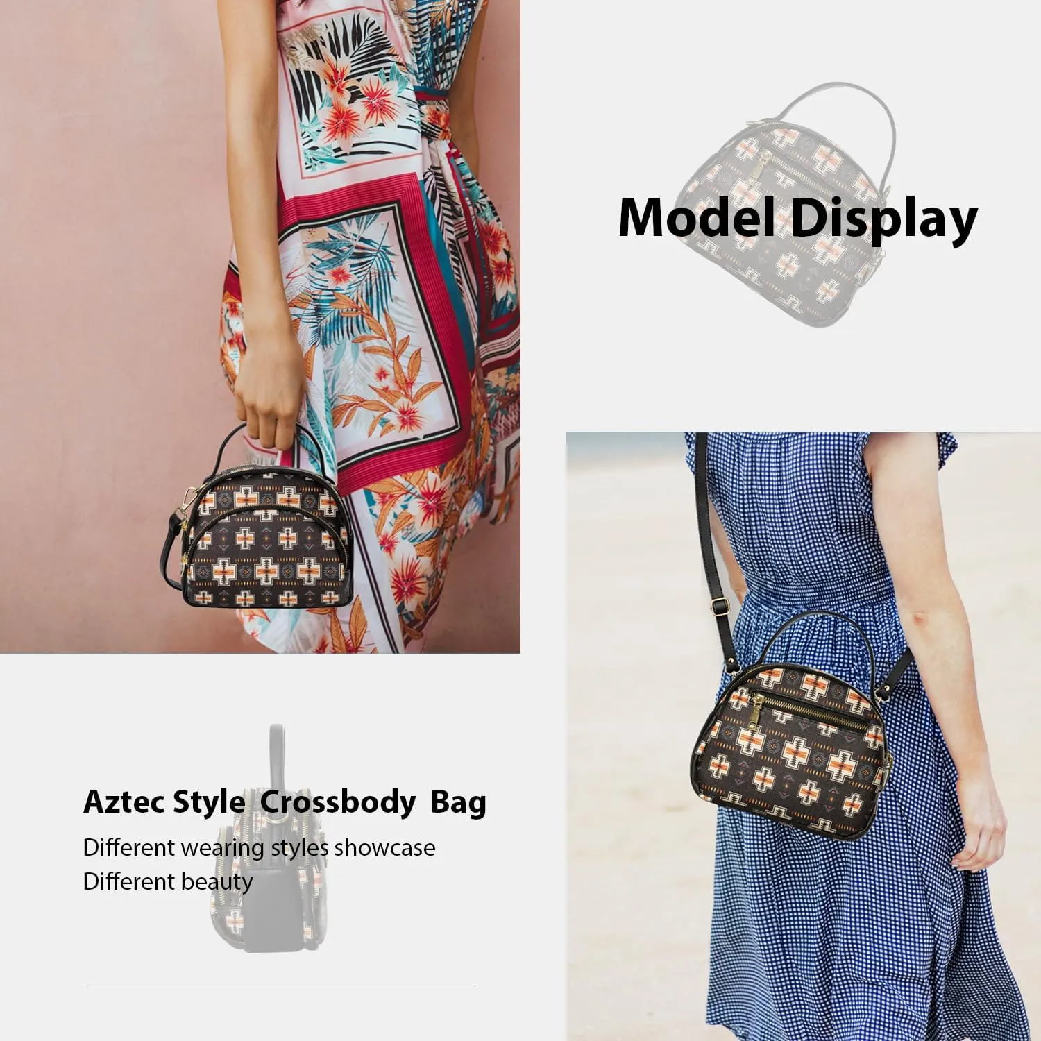 Southwest Crossbody Bags For Women, Handbags, Shoulder Bag, Purse, Pu Leather, With Adjustable Strap