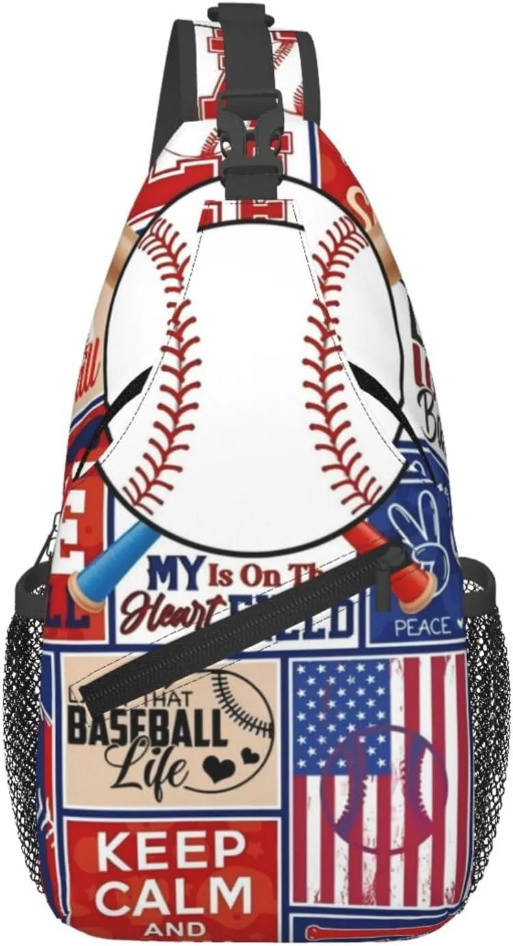Sport Baseball Team Lovers Chest Bags Crossbody Sling Bag Shoulder Bag Travel Hiking Daypack For Men Women