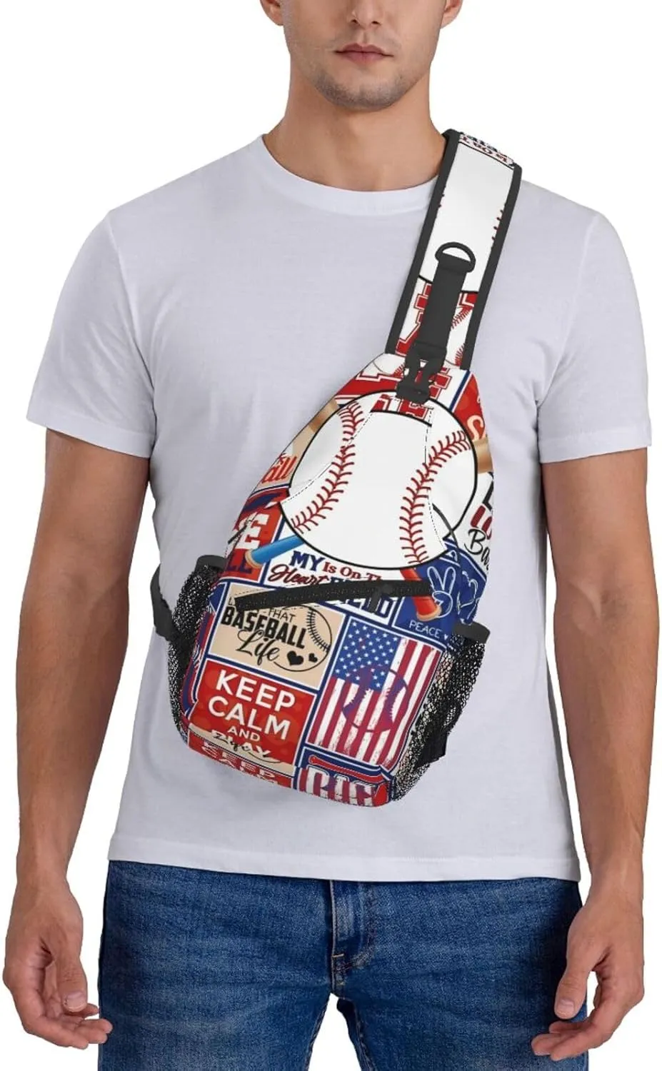 Sport Baseball Team Lovers Chest Bags Crossbody Sling Bag Shoulder Bag Travel Hiking Daypack For Men Women