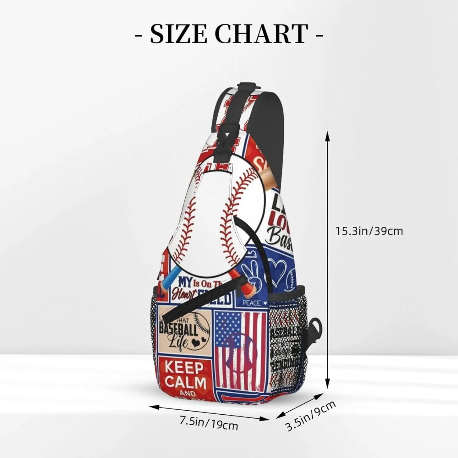 Sport Baseball Team Lovers Chest Bags Crossbody Sling Bag Shoulder Bag Travel Hiking Daypack For Men Women