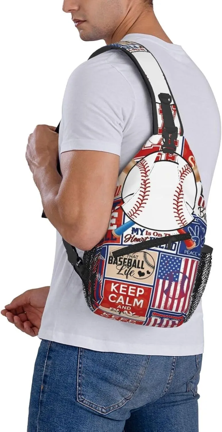 Sport Baseball Team Lovers Chest Bags Crossbody Sling Bag Shoulder Bag Travel Hiking Daypack For Men Women