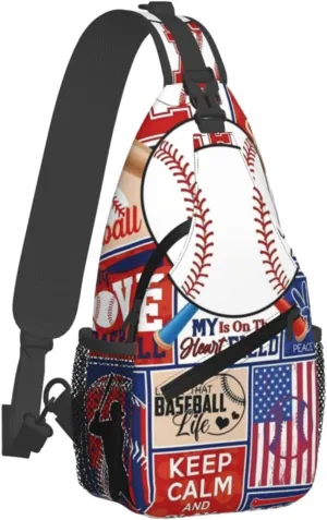 Sport Baseball Team Lovers Chest Bags Crossbody Sling Bag Shoulder Bag Travel Hiking Daypack For Men Women