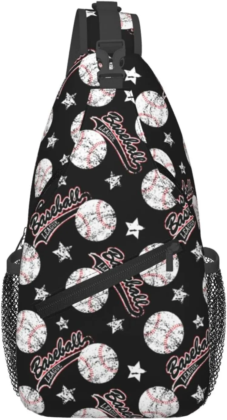 Sports Baseball Ball Chest Bags Crossbody Sling Bag Shoulder Bag Travel Hiking Daypack For Men Women