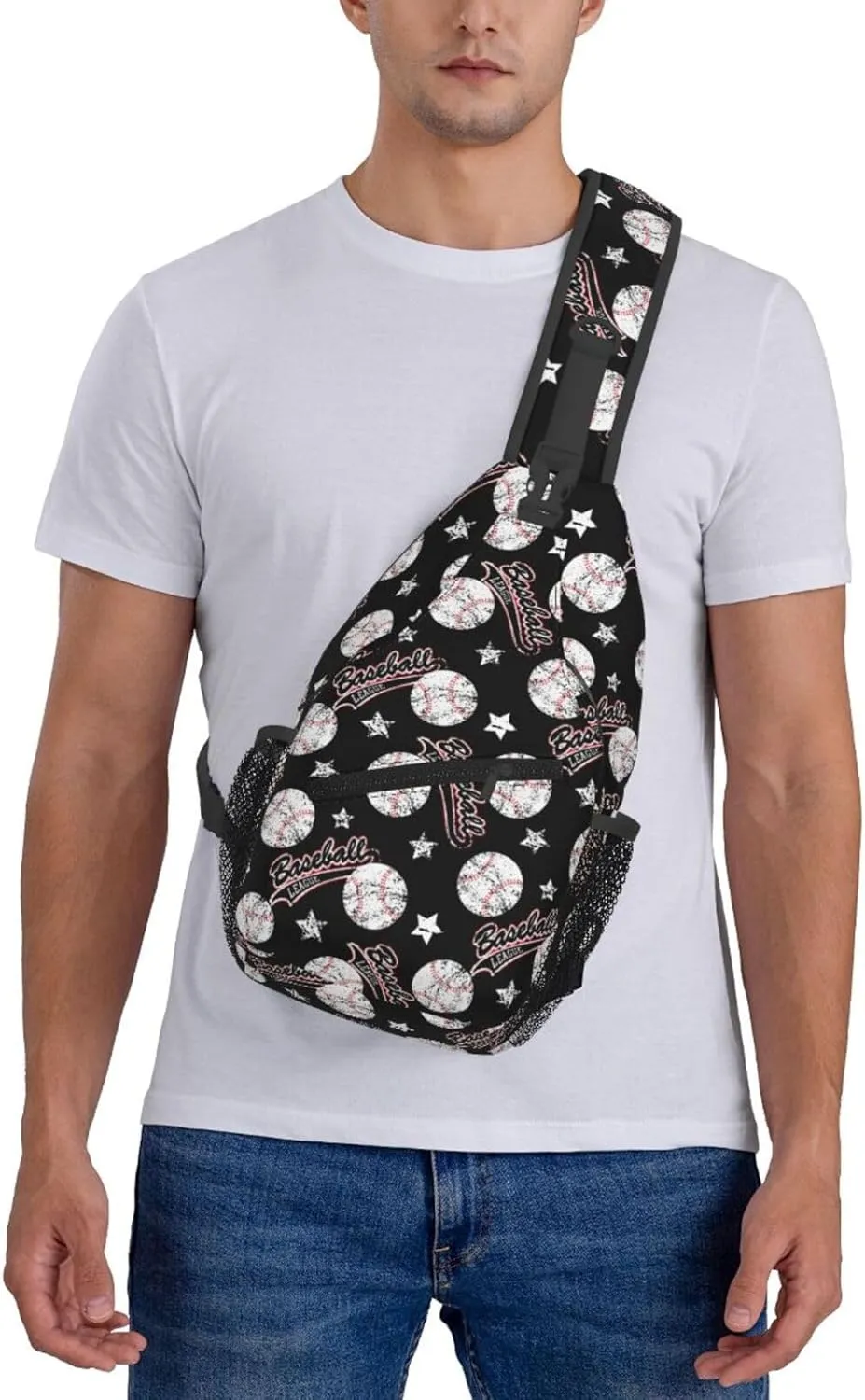 Sports Baseball Ball Chest Bags Crossbody Sling Bag Shoulder Bag Travel Hiking Daypack For Men Women