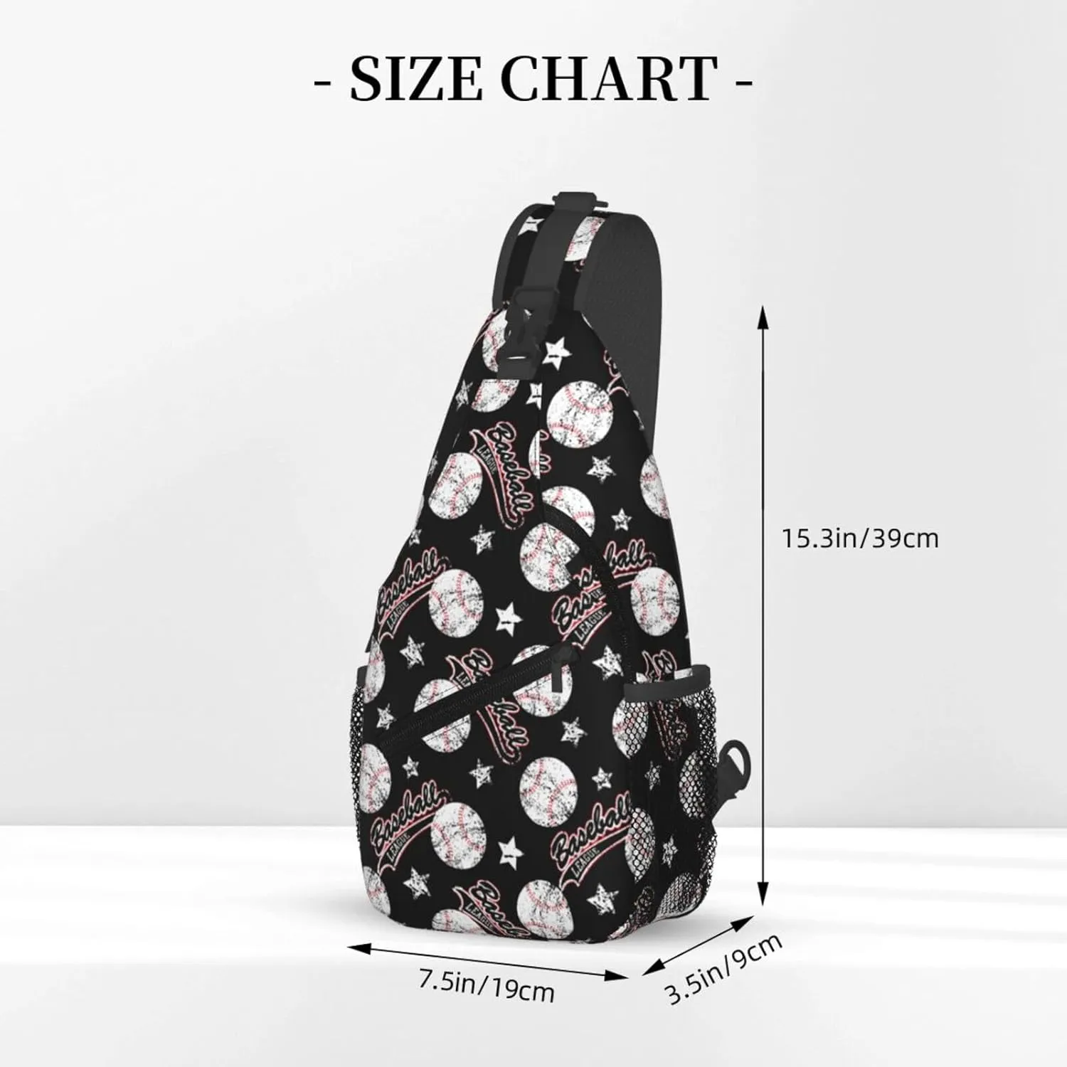 Sports Baseball Ball Chest Bags Crossbody Sling Bag Shoulder Bag Travel Hiking Daypack For Men Women