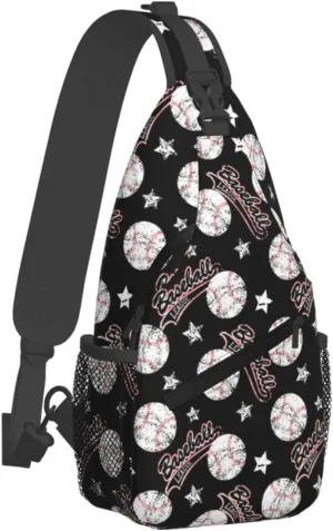Sports Baseball Ball Chest Bags Crossbody Sling Bag Shoulder Bag Travel Hiking Daypack For Men Women