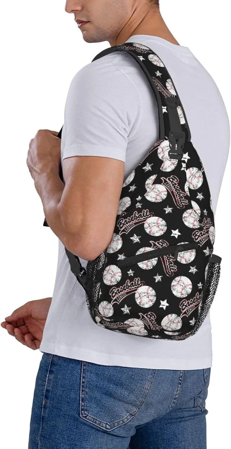 Sports Baseball Ball Chest Bags Crossbody Sling Bag Shoulder Bag Travel Hiking Daypack For Men Women