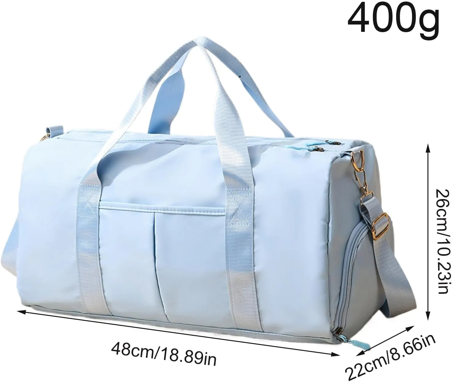 Sports Gym Bag, Oxford Cloth Gym Bags with Large Capacity, Portable Tote Bag with Shoulder Strap, Multifunctional Sports Bags for Wet Dry Use