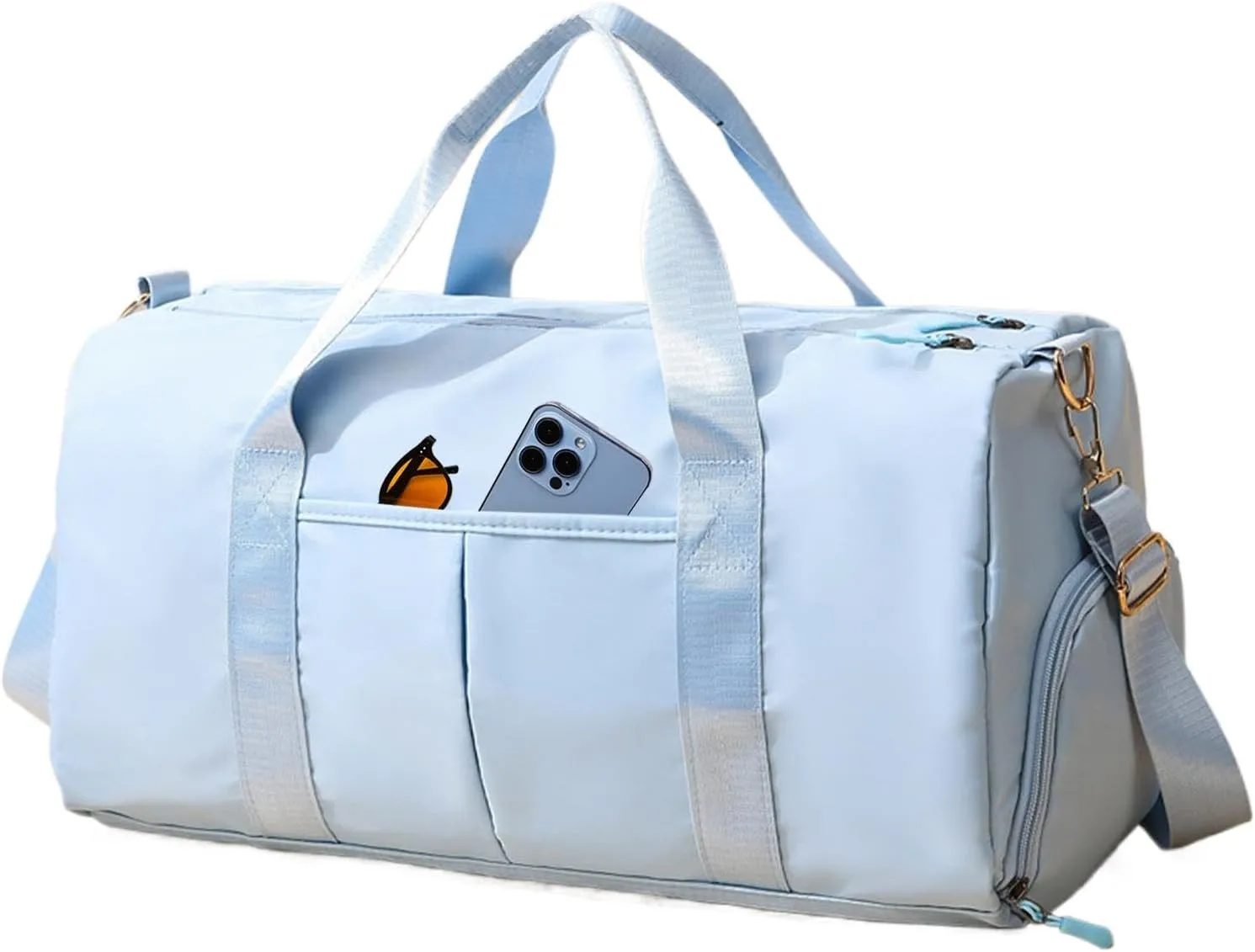 Sports Gym Bag, Oxford Cloth Gym Bags with Large Capacity, Portable Tote Bag with Shoulder Strap, Multifunctional Sports Bags for Wet Dry Use