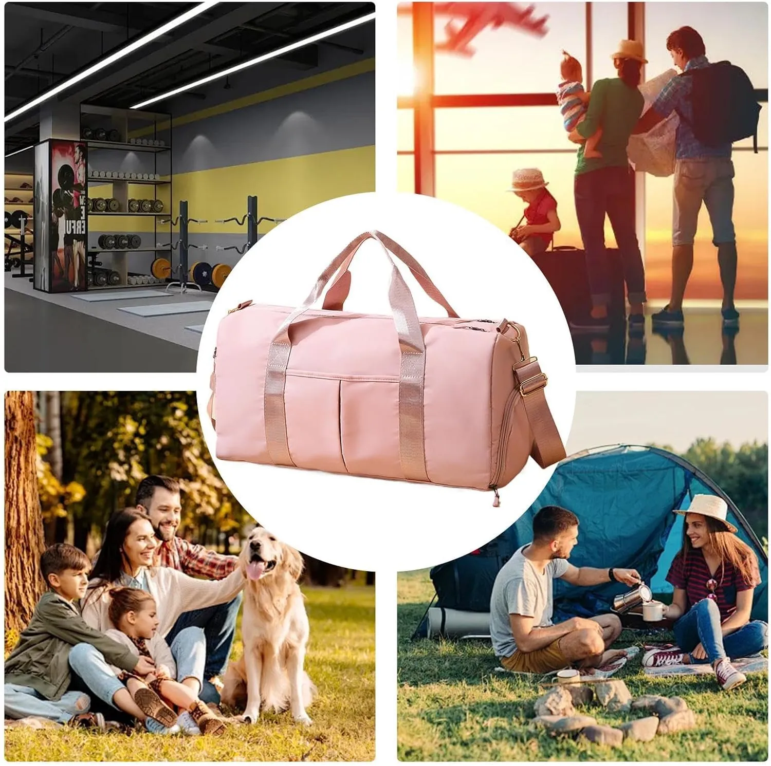 Sports Gym Bag - Waterproof Fitness Bags with Large Capacity - Portable Tote Bag with Shoulder Strap, Multifunctional Sports Bags for Wet Dry Use