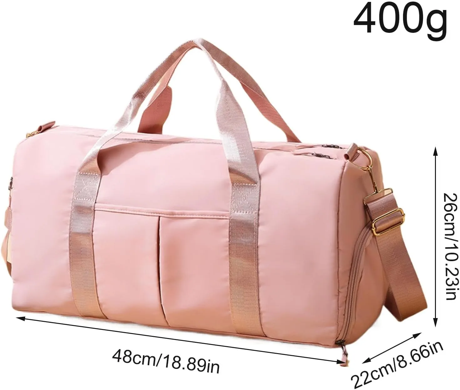 Sports Gym Bag - Waterproof Fitness Bags with Large Capacity - Portable Tote Bag with Shoulder Strap, Multifunctional Sports Bags for Wet Dry Use