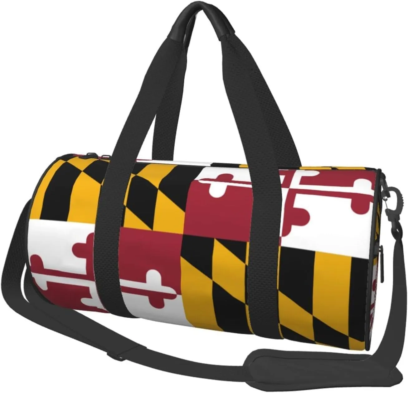 Sports Travel Gym Bag Maryland Flag Fitness Duffle Bag with Inner Pocket and Adjustable Shoulder Strap for Women & Men