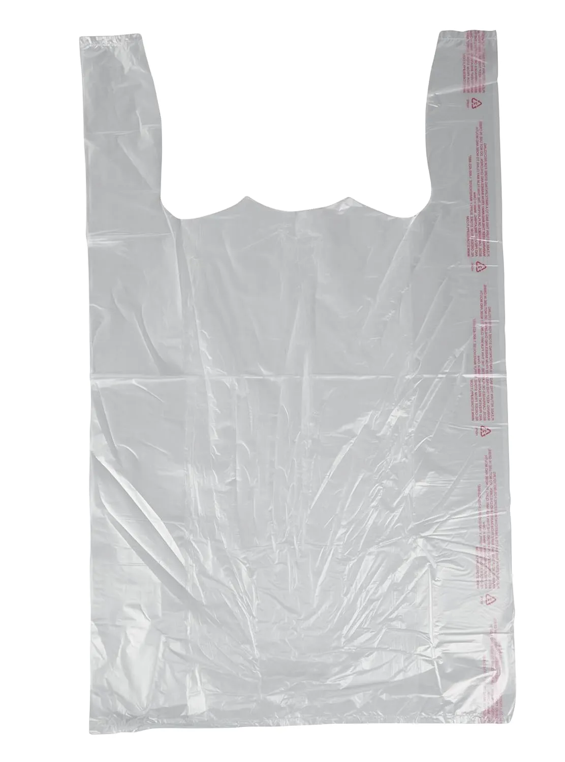 SSWBasics Large Clear Plastic T Shirt Bags 18 x 8 x 30 Case of 500 - Clear Plastic Bags with Handles - Durable Clear Shopping Bags - Versatile Clear Shopping Bags with Handles for Groceries and
