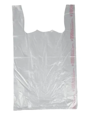 SSWBasics Large Clear Plastic T Shirt Bags 18 x 8 x 30 Case of 500 - Clear Plastic Bags with Handles - Durable Clear Shopping Bags - Versatile Clear Shopping Bags with Handles for Groceries and