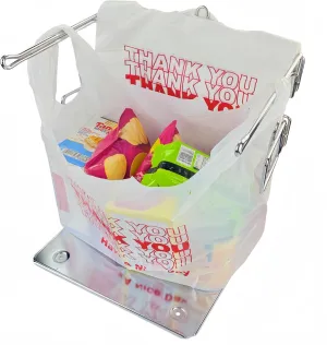Stainless Steel Grocery Bag Holder - Detachable Organizer for Plastic Bags - Perfect for Grocery Store, Farmers Market, and Business Use - Durable and Stylish Metal Shopping Bag Holder.