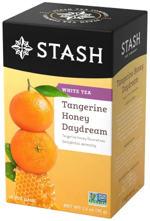 Stash Tea Tangerine Honey Daydream White Tea - Caffeinated, Non-GMO Project Verified Premium Tea with No Artificial Ingredients, 18 Count (Pack of 6) - 108 Bags Total