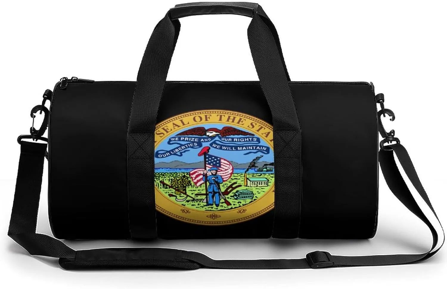 State Seal of Iowa Novelty Large Duffel Bag Lightweight Gym Bag Travel Tote Bags