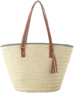 Straw Beach Bags Tote Bag Large Handmade Straw Purses Shoulder Bags Handwoven Bags for Women