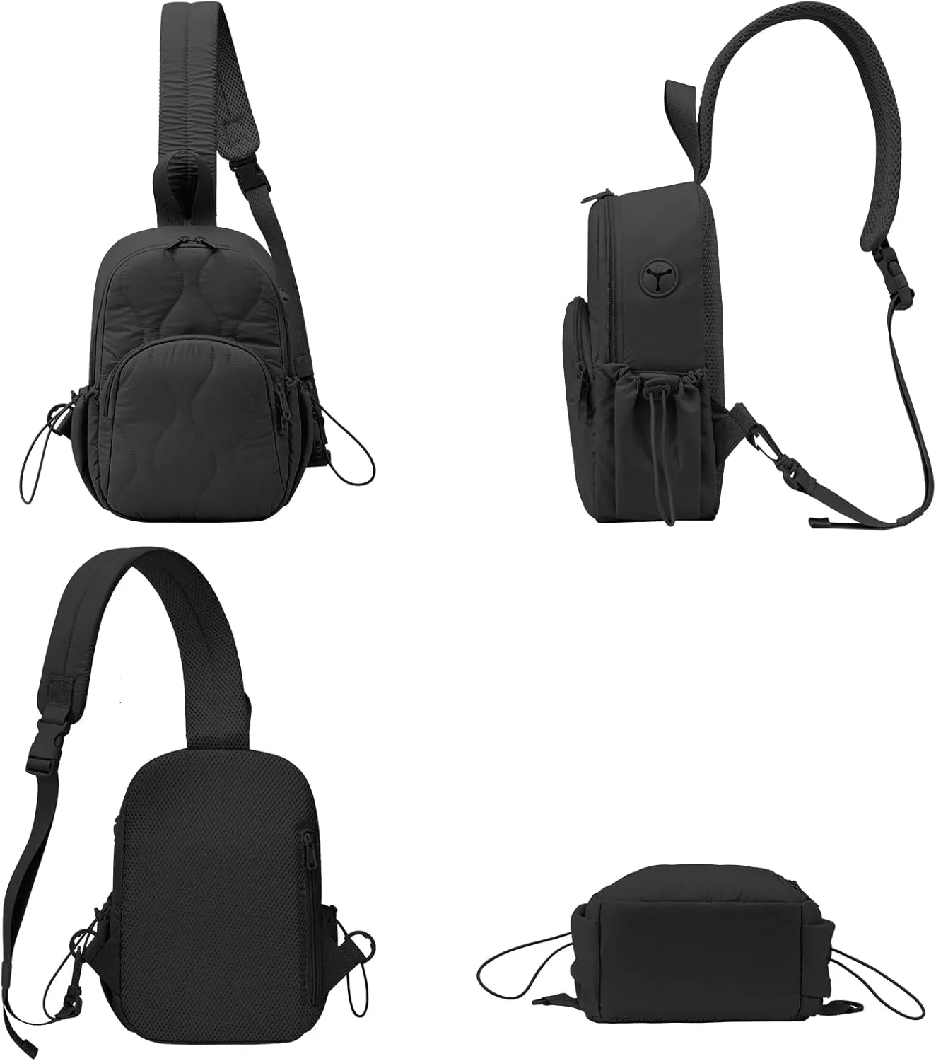 Stylish Sling Bag for Women – Versatile Crossbody Backpack with Adjustable Strap, Lightweight Shoulder Bag for Travel, Hiking & Sports(Black-Large)