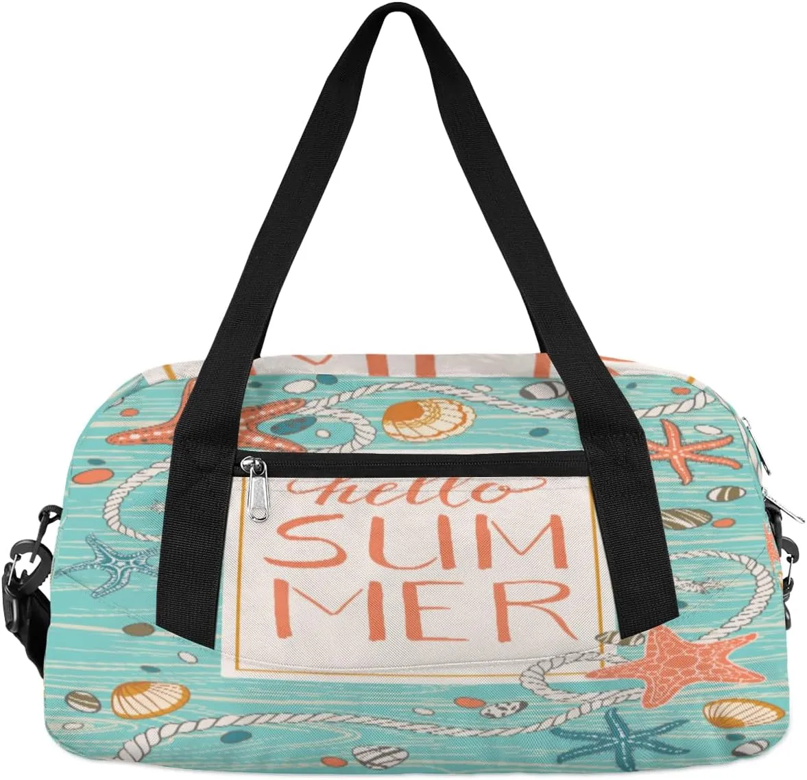 Summer Seastars Rope Kids Duffle Bag for Boys Girls Overnight Travel Bag Kids Duffel Bags Ballet Weekender Bag for School Gym Sport Sleepover Carry On Bag