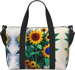 Sunflower bee Duffel Bags for Traveling, Lightweight Personal Item Travel Bags for Women, Gym Bags for Men