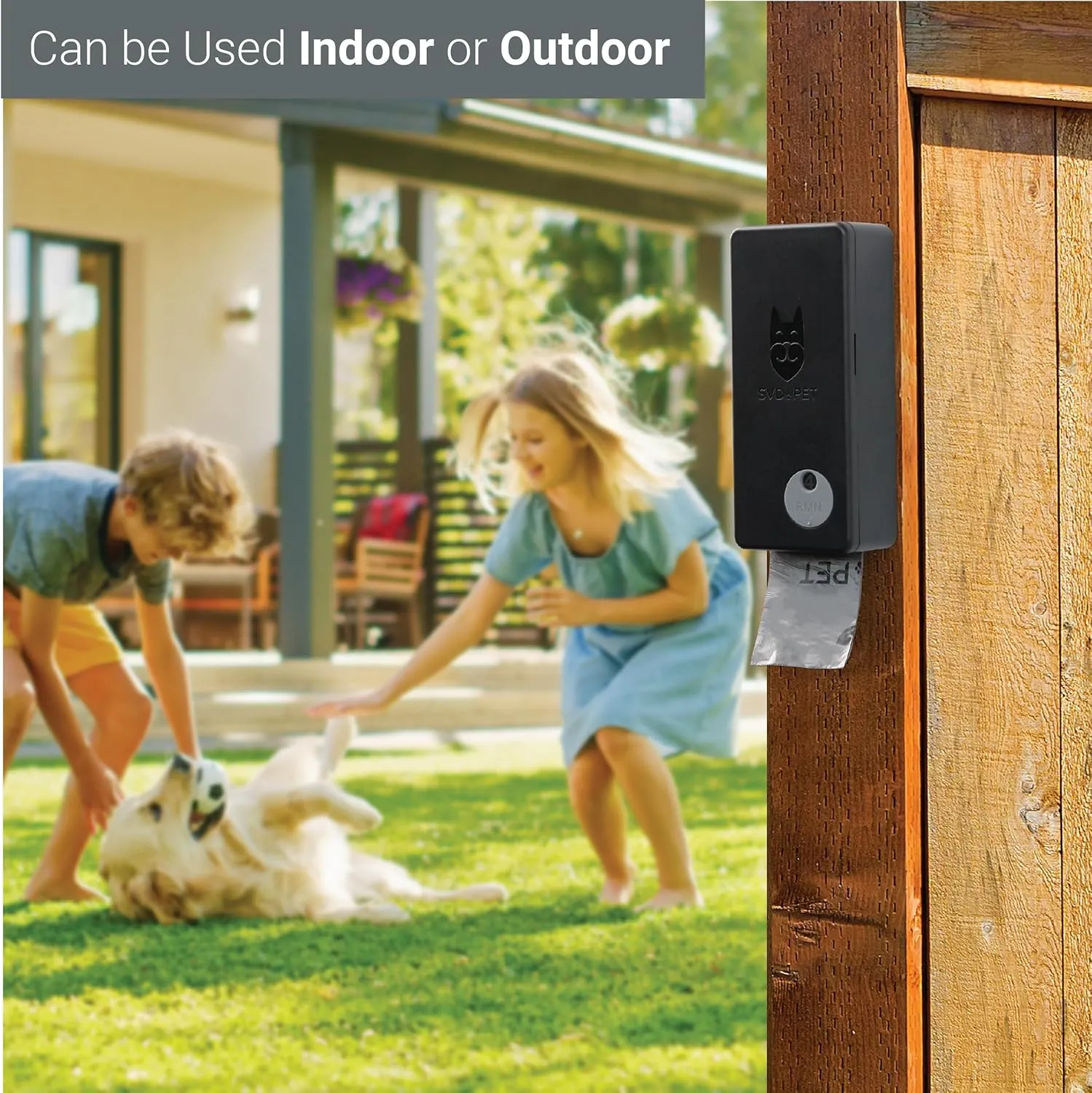 SVD.PET Dog Poop Bag Dispenser with 60 Bags, Wall Mount Waste Bag dispenser, Holds 4 Rolls of Waste Bags, Indoor/Outdoor Wall mount or Place on Table(Black, Dispenser   Bags)