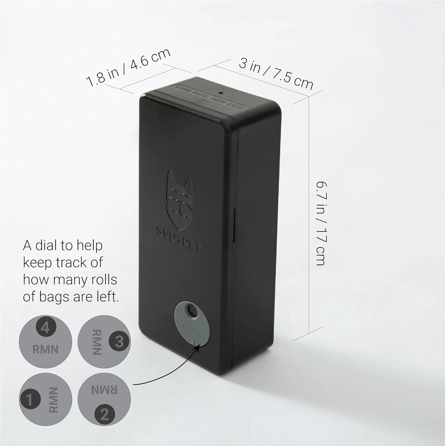 SVD.PET Dog Poop Bag Dispenser with 60 Bags, Wall Mount Waste Bag dispenser, Holds 4 Rolls of Waste Bags, Indoor/Outdoor Wall mount or Place on Table(Black, Dispenser   Bags)
