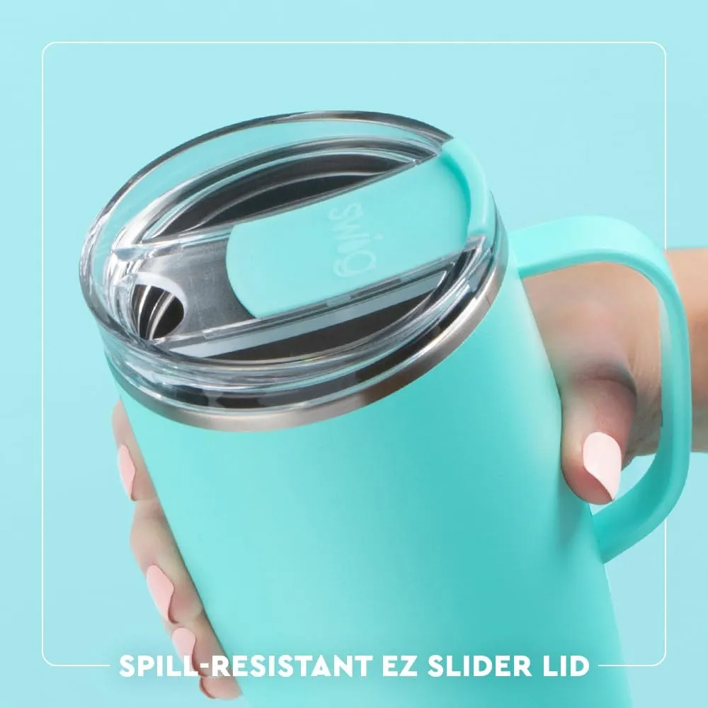 Swig Life 22oz Travel Mug, Insulated Tumbler with Handle and Lid, Cup Holder Friendly, Dishwasher Safe, Stainless Steel, Travel Coffee Cup, Insulated Mug with Lid (Moon Shine)