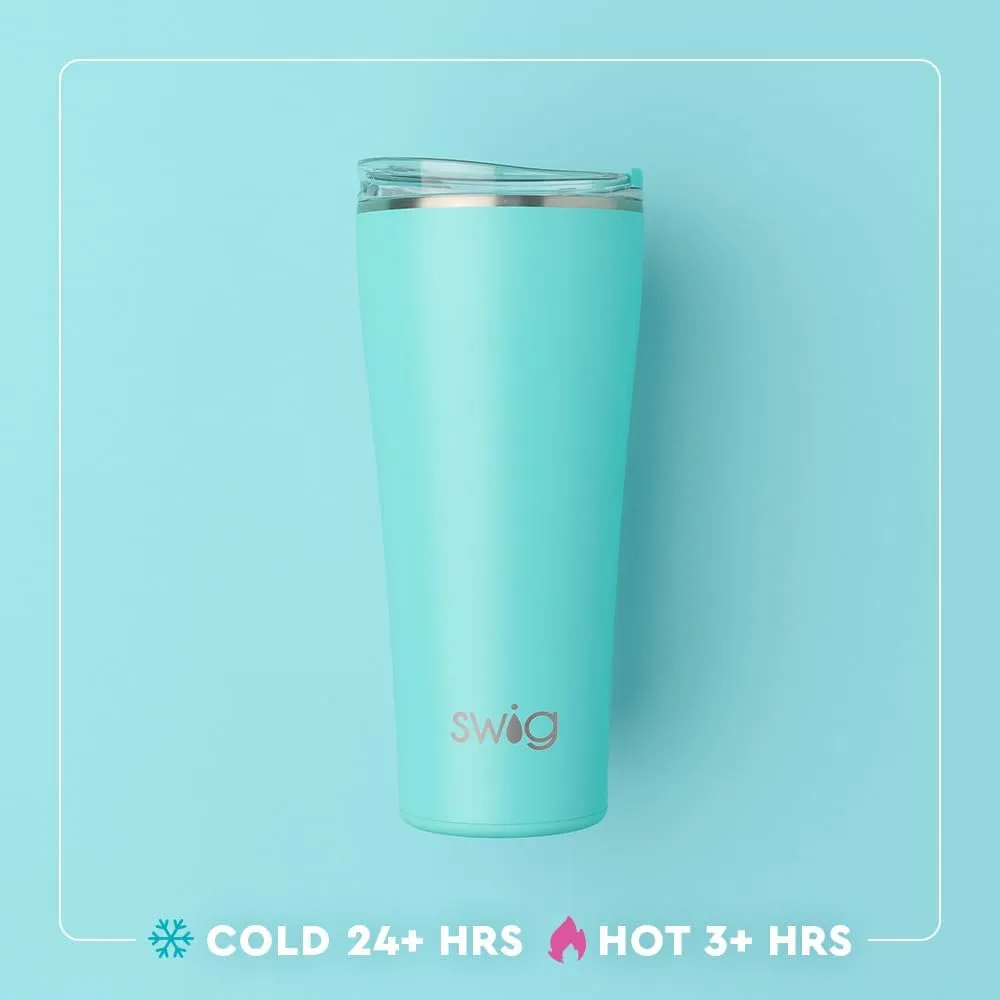 Swig Life 32oz Insulated Tumbler, Travel Coffee Tumbler with Lid, Cup Holder Friendly Travel Coffee Mug, Stainless Steel Thermos with Lid (Bride to Be)