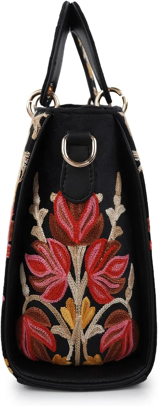 Synthetic Leather Gorgeous Embroidery Stylish Design Shoulder Crossbody Hobo Women Handbag