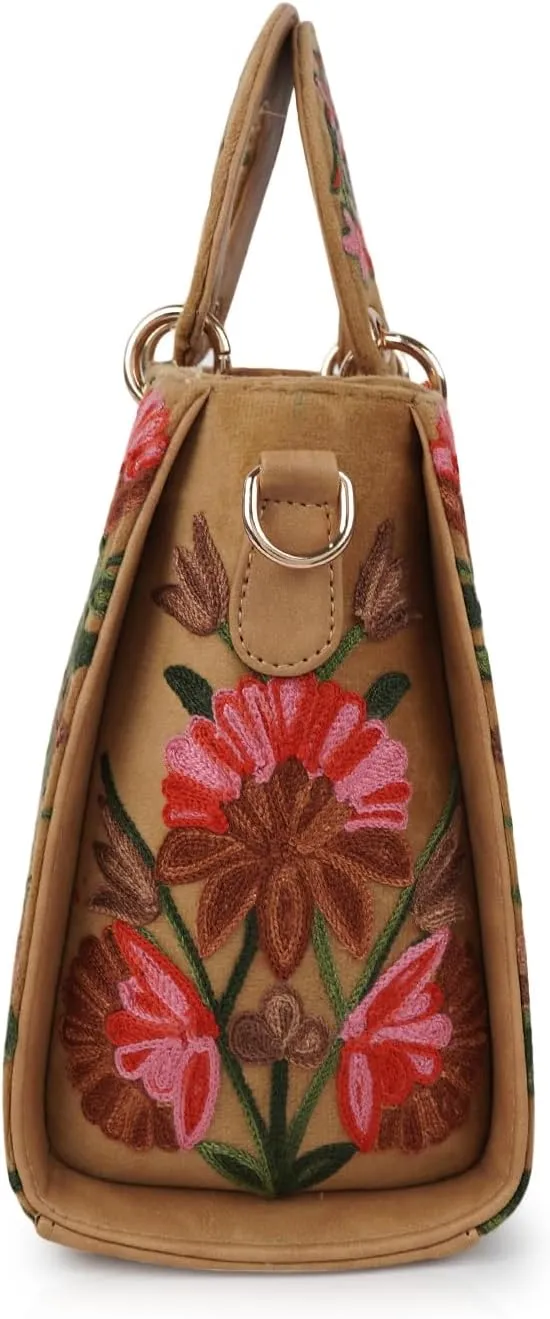 Synthetic Leather Gorgeous Embroidery Stylish Design Shoulder Crossbody Hobo Women Handbag