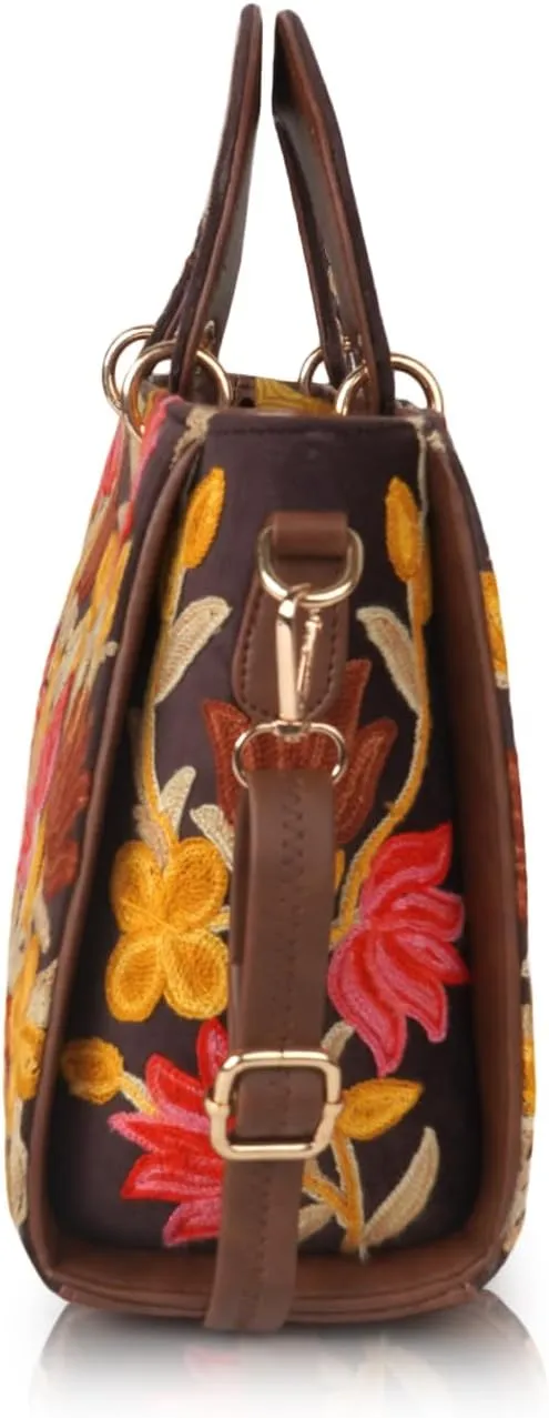 Synthetic Leather Gorgeous Embroidery Stylish Design Shoulder Crossbody Hobo Women Handbag
