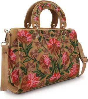 Synthetic Leather Gorgeous Embroidery Stylish Design Shoulder Crossbody Hobo Women Handbag