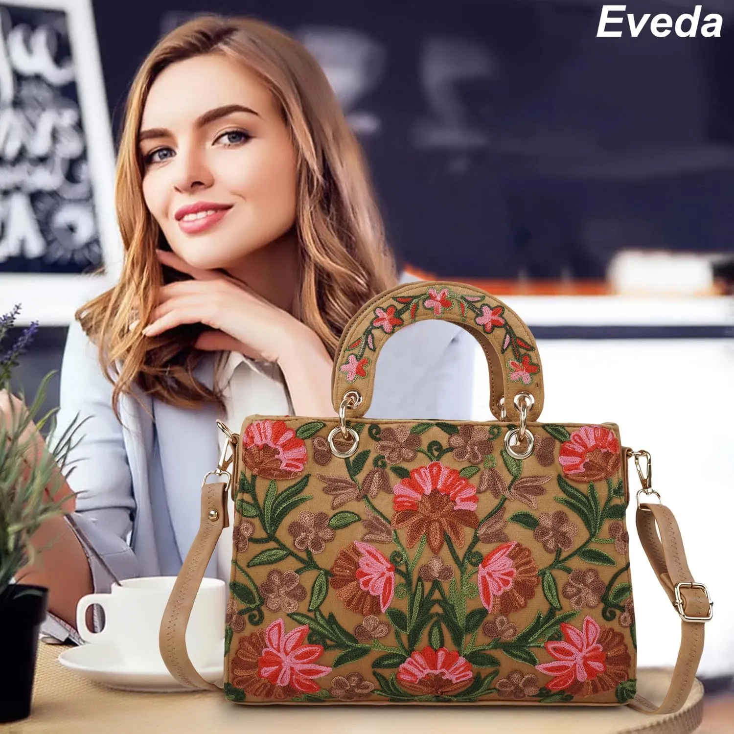 Synthetic Leather Gorgeous Embroidery Stylish Design Shoulder Crossbody Hobo Women Handbag
