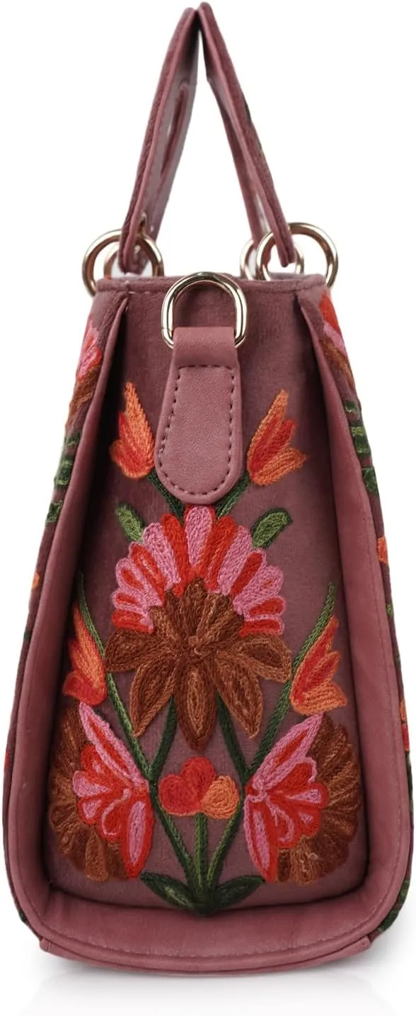Synthetic Leather Gorgeous Embroidery Stylish Design Shoulder Crossbody Hobo Women Handbag
