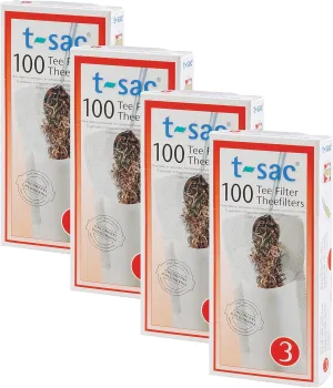 T-Sac Tea Filter Bags, Disposable Tea Infuser, Number 3-Size, 3 to 8-Cup Capacity, Set of 400