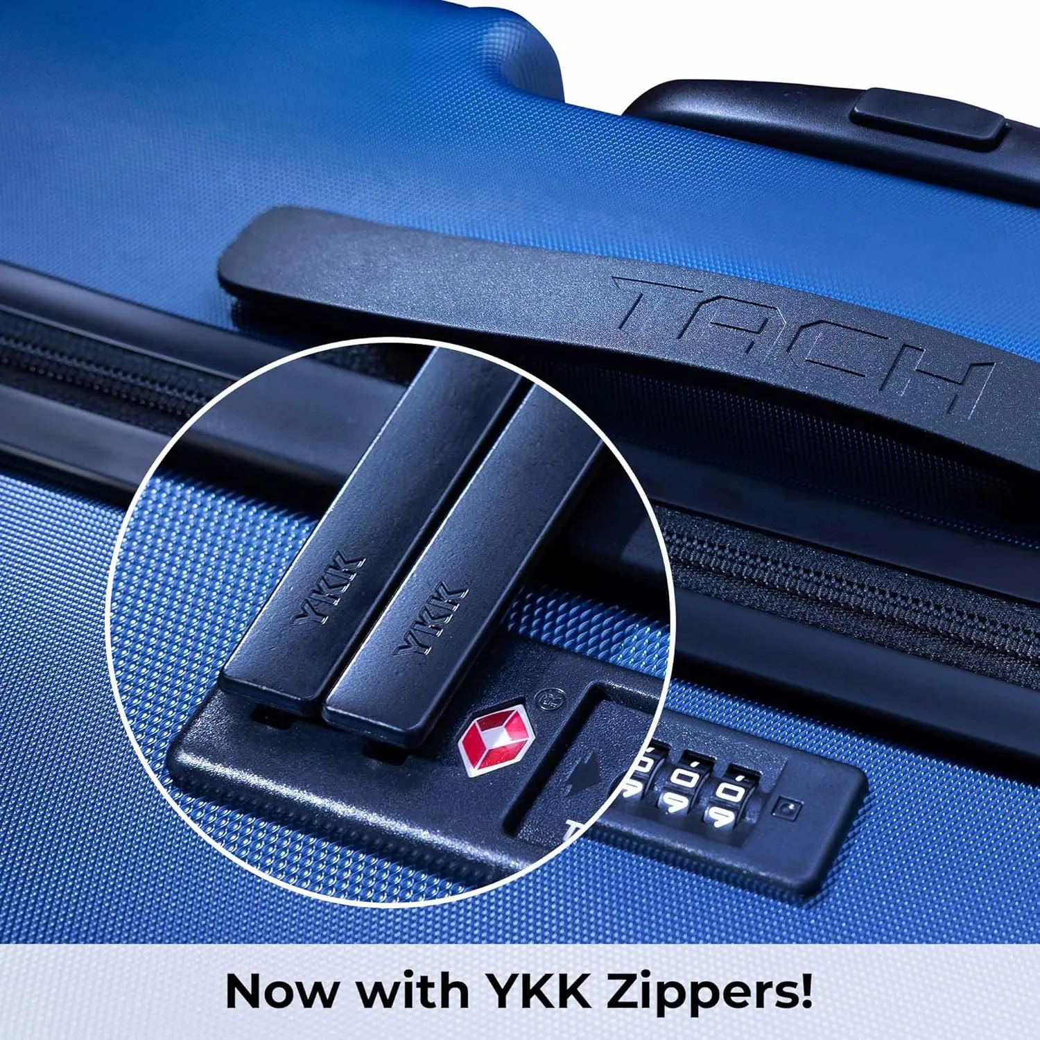 Tach V3.1 Connectable Carry On, Medium and Large Hardside Suitcases with Adjustable Handle and 360 Degree Spinner Wheels, a Set of 3, Midnight Blue