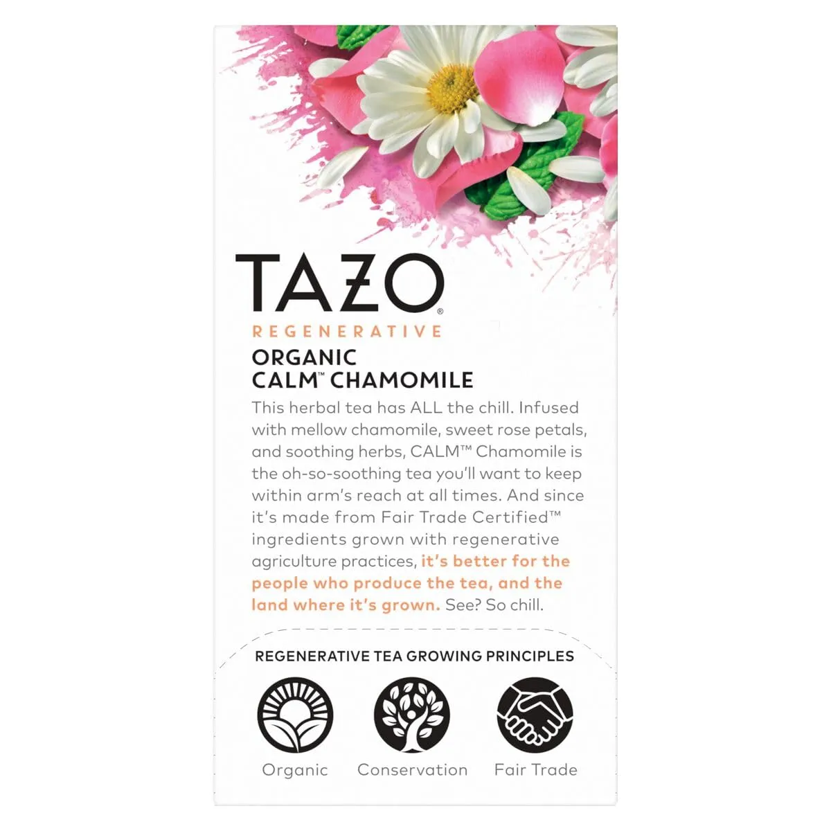 TAZO Calm Chamomile Herbal Tea Bags, Caffeine Free, 96 Total Tea Bags (16ct - Pack of 6)