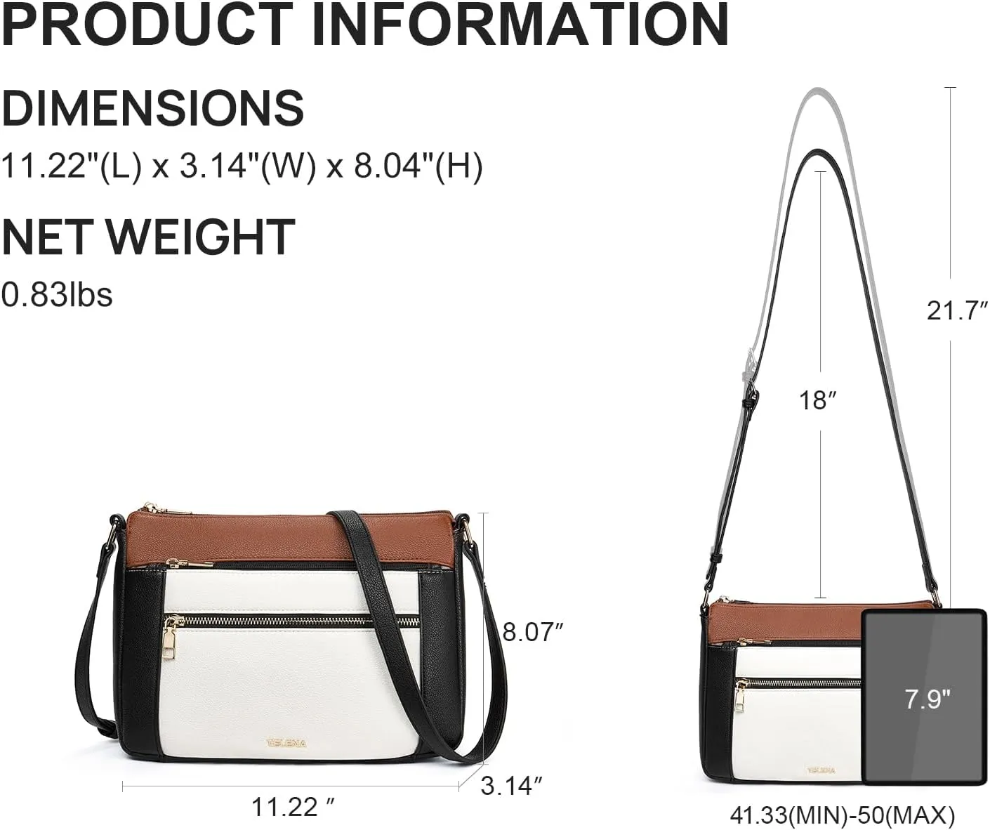 Telena Crossbody Bags for Women, Leather Cross body Purse With Adjustable Strap