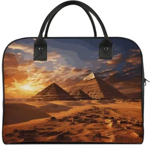 The Tote Bag Fashion Travel Bags Portable Egyptian Pyramids Printing Handbags For Travel, Work