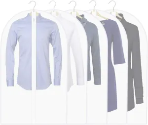 Thipoten Garment Bags, Set of 5 Lightweight 40 Inch Suit Bags with Full Stainless Steel Zipper, Garment Bags for Storage/Closet/Travel (24"x40")
