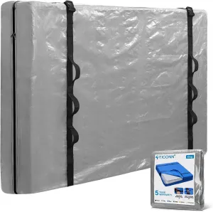 TICONN Mattress Bags for Moving, Heavy Duty King Mattress Cover Storage Bag with Full-Around Handle and Adjustable Buckles (Gray, King)