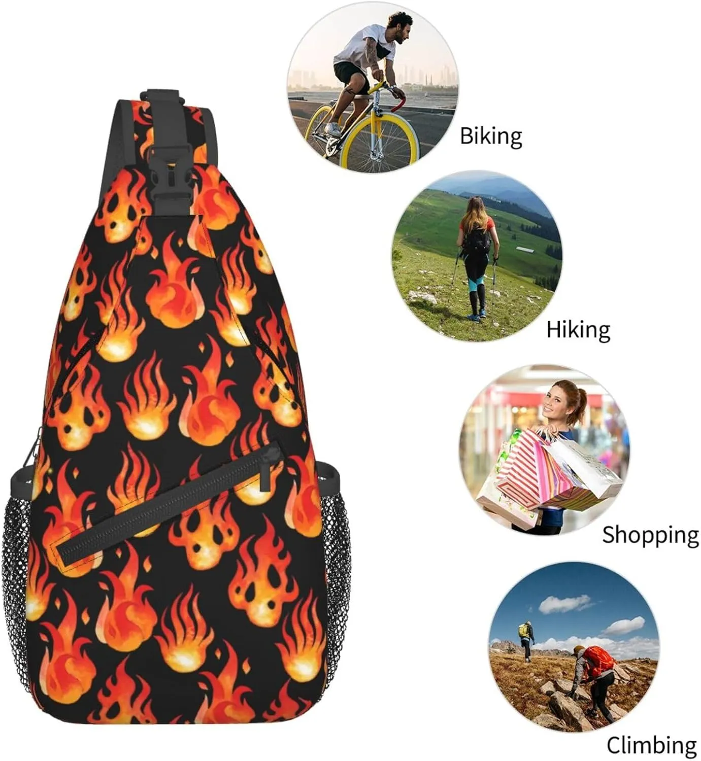 Tie Dye Swirl Rainbow Chest Bags Crossbody Sling Bag Shoulder Bag Travel Hiking Daypack For Men Women