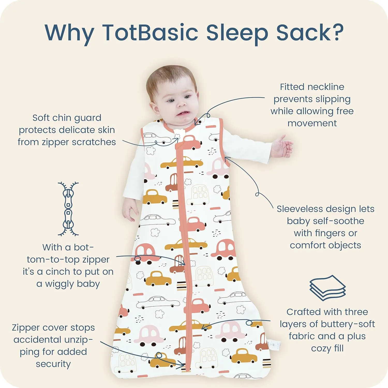 Toddler Sleep Sacks 2T-3T-4T, 0.5 TOG Light Summer Wearable Blankets, Extra Long XL Sleeping Bags, 2 Pack