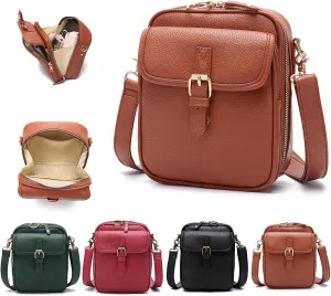 Tojoyride Crossbody Bag Small Leather Messenger Bag Urvashi Crossbody Purse For Women Men Shoulder Bags With Card Slots