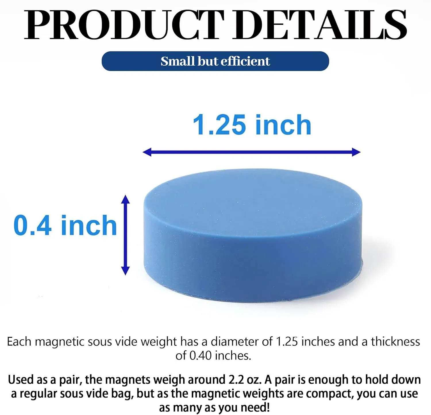 TonGass 8-Pack Sous Vide Magnetical Weights Works on All Sous Vide Machines, Silicone-Coated Magnets for Keeping Bags Submerged & Prevent Floating, Powerful Food Safe Weighted Magnets for Containers