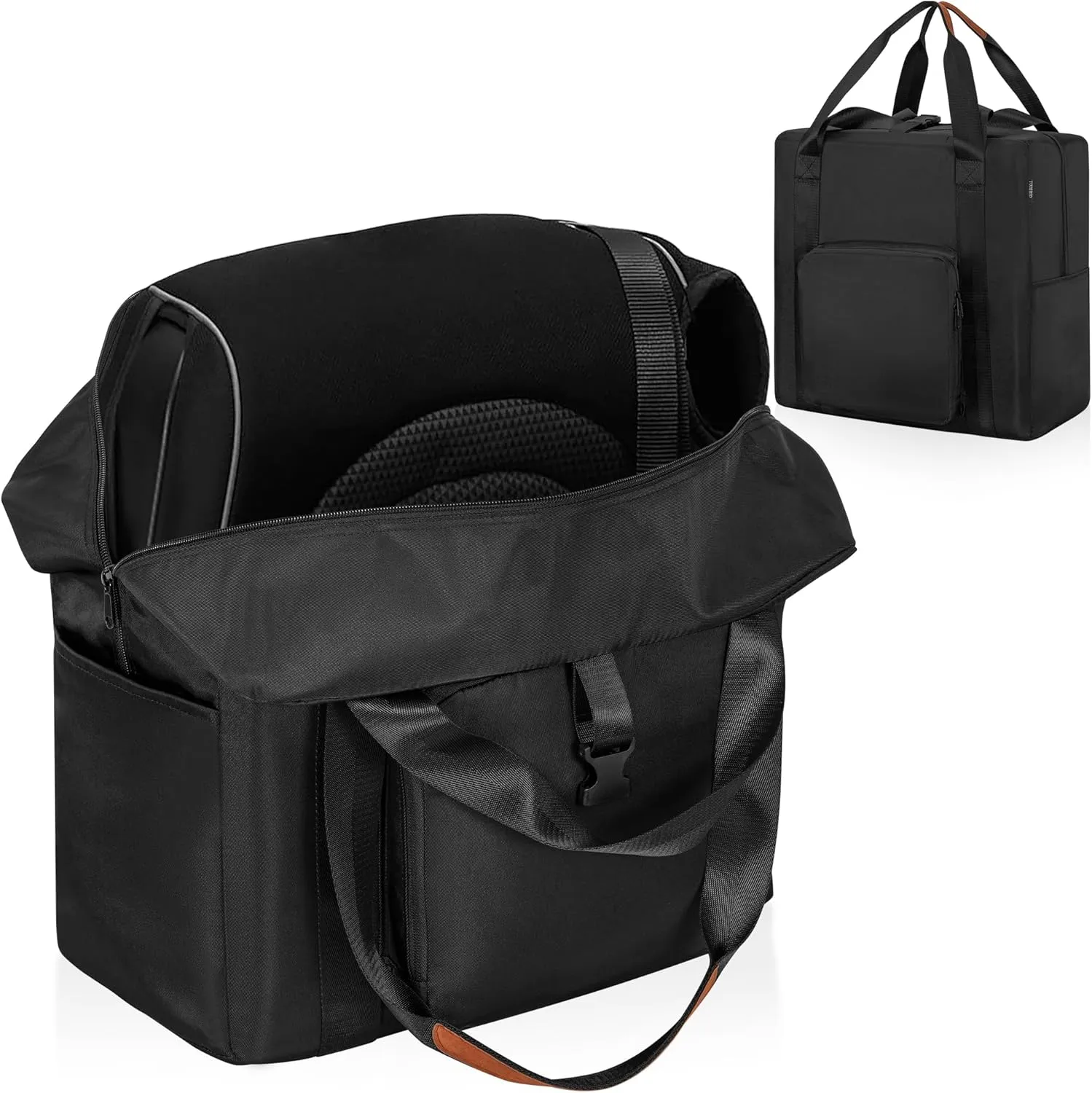 TORIBIO Backless Booster Car Seat Travel Bag, for Gb Pockit, Tote Bag Strollers Bags for Airplane Gate Check, Black